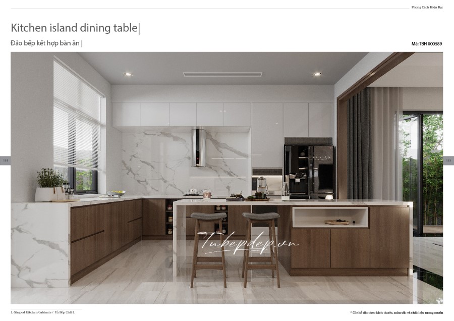 Thiết kế phòng bếp biệt thự hiện đại